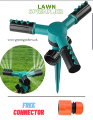Garden Sprinkler , with Ground Spike - Green (Automatic 360 Degree)