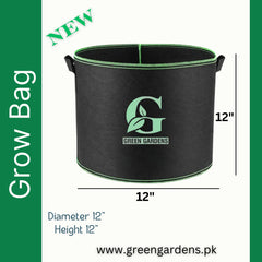 Grow Bag BLACK - 12" x 12"
(Two Handles)