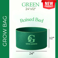 Grow Bag GREEN - 24" x 12"
(No Handles) Raised Bed