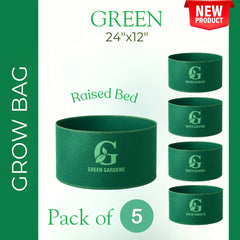 Grow Bag GREEN  - 24"X12" (Pack of 5) Raised beds