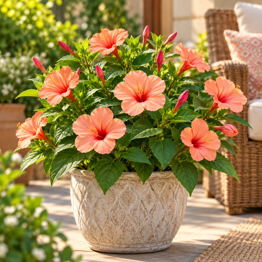 Salmon 4 O'Clock Mirabilis jalapa with fragrant salmon-pink trumpet-shaped flowers – summer flower seeds for pots grow bags and garden beds in Pakistan