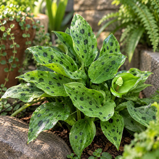 African Hosta Drimiopsis maculata plants with glossy green spotted leaves – ornamental shade-loving bulbs pack of 5 in Pakistan