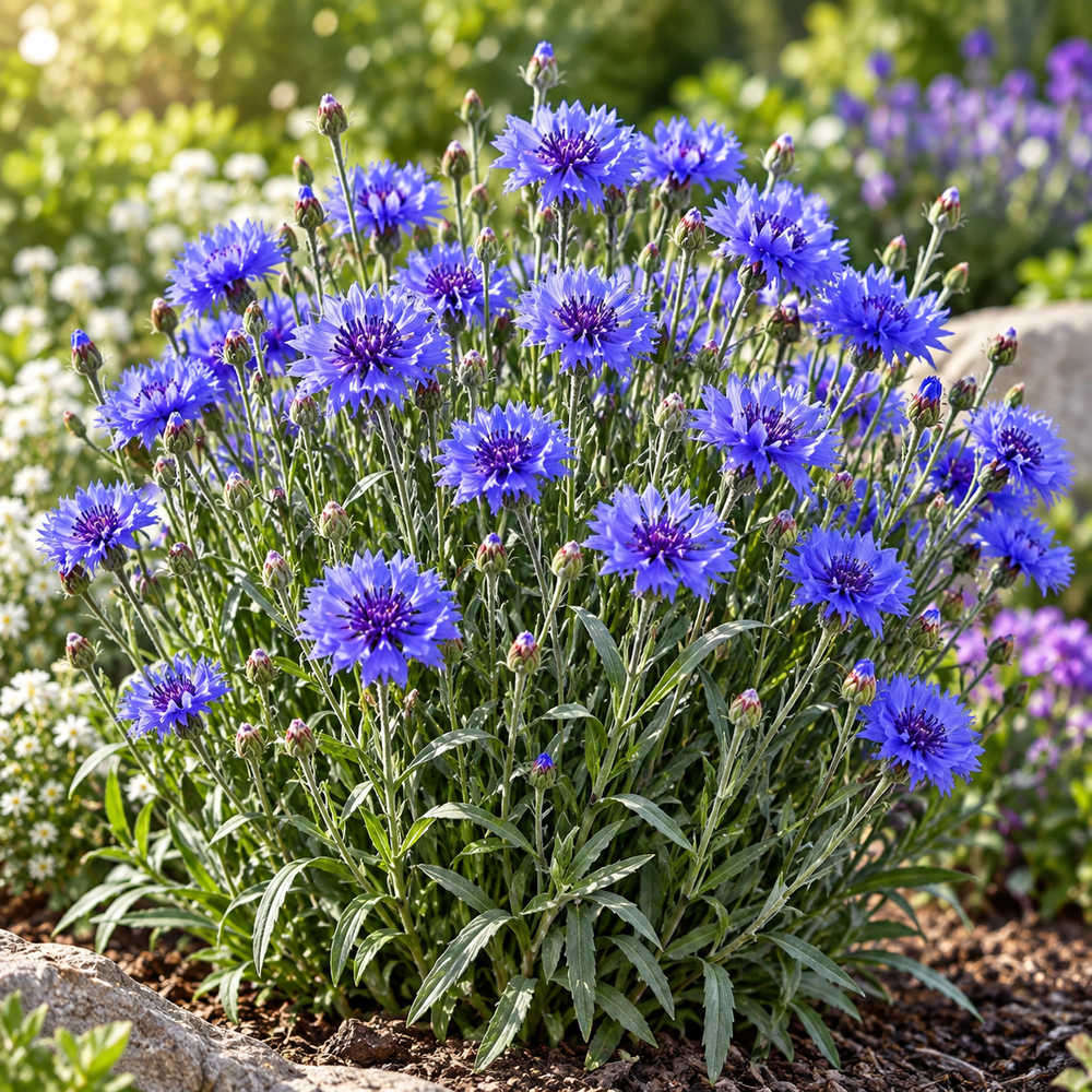 Bachelor's Button Blue Cornflower Centaurea cyanus with vivid blue flowers – winter flower seeds for beds, borders, pots, grow bags and cut-flower gardens in Pakistan