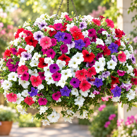 Balcony Petunia Nana Compacta with abundant colourful compact winter flowers – Petunia seeds for balconies, pots, hanging baskets and grow bags in Pakistan