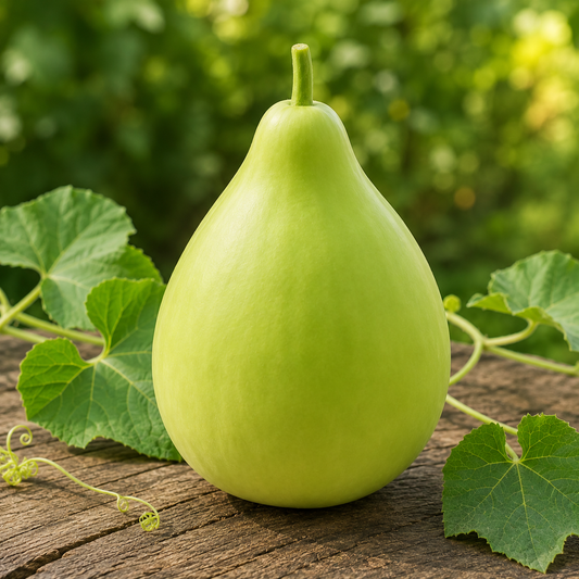 BOLBY F1 Hybrid bottle gourd vine with fresh green bulb-shaped lauki fruits – summer late vegetable seeds for home gardening in Pakistan