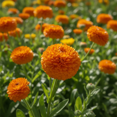 Calendula Double Ball Deep Orange Seeds (WINTER)