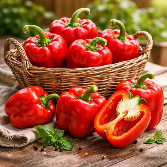 Capsicum Red Seeds - Bell Pepper (WINTER) شملہ مرچ لال