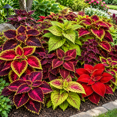 Coleus Rainbow Mix Coleus scutellarioides with colourful red green yellow purple and variegated foliage – ornamental foliage seeds for pots and gardens in Pakistan