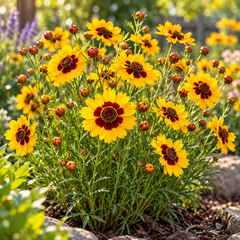 Coreopsis Tickseed with bright yellow and golden daisy-like flowers – winter and summer flower seeds for sunny beds, pots and grow bags in Pakistan