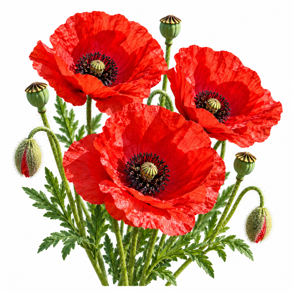Corn Poppy Red Papaver rhoeas with bright silky scarlet-red flowers and dark centres – winter flower seeds for pots beds borders and grow bags in Pakistan