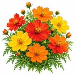 Cosmos Carpet Dwarf Mix with compact colourful semi-double flowers – heat-tolerant summer flower seeds for pots, borders and grow bags in Pakistan