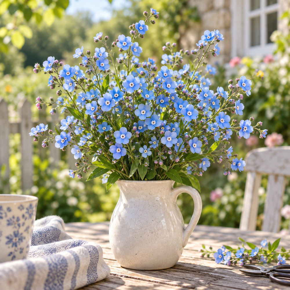 Cynoglossum amabile Chinese Forget-Me-Not with delicate blue flower sprays – winter flower seeds for pots beds borders and grow bags in Pakistan