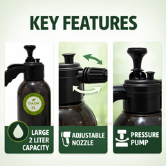 DADA 2L Pressure Garden Sprayer (BLACK) – Hand Pump Plant Sprayer