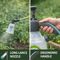 DADA 3L Pressure Garden Sprayer (3 in 1 ) with Regular and Long Lance Nozzle and Fixed Measurement Bottle.