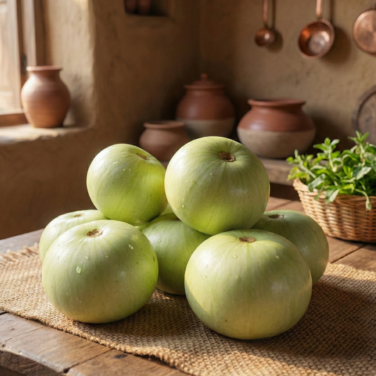 Desi Tinda Seeds , Light Green (Apple Gourd) {SUMMER} دیسی ٹینڈا