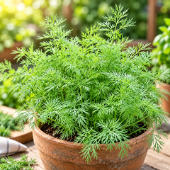 Dill Nano Dwarf (Anethum graveolens) fine feathery green herb foliage on clean background | GREEN GARDENS