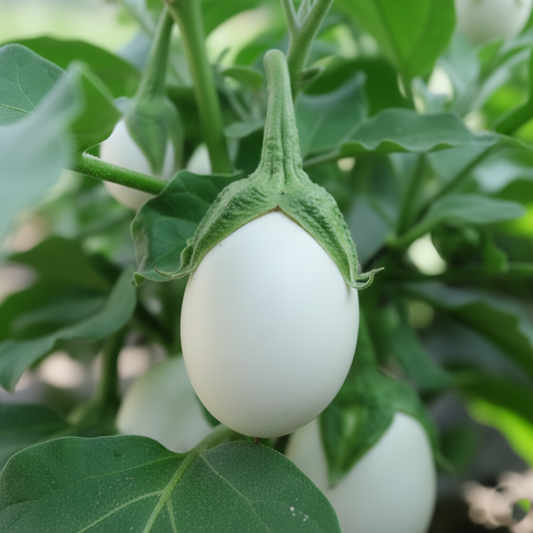 Eggplant White Round Seeds, F1 Hybrid (SUMMER/ WINTER) بینگن سفید گول