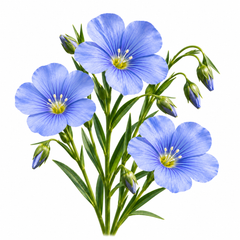 Flax Linum usitatissimum Alsi plant with delicate blue flowers and slender green stems – winter seeds for pots grow bags and gardens in Pakistan