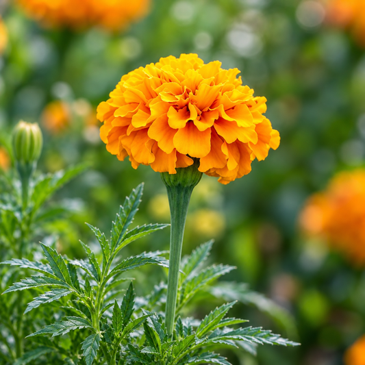 French Marigold Jaffery Gold with rich golden-yellow blooms – compact Tagetes patula flower seeds for pots, beds, grow bags and home gardens in Pakistan