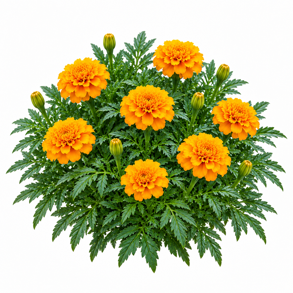 French Marigold Jaffery Gold with rich golden-yellow blooms – compact Tagetes patula flower seeds for pots, beds, grow bags and home gardens in Pakistan