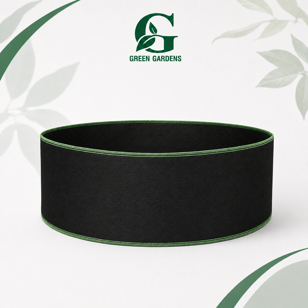 Black G-24 round felt fabric raised-bed grow bag, 24-inch diameter and 12-inch depth