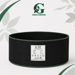 Black G-24 round felt fabric raised-bed grow bag, 24-inch diameter and 12-inch depth