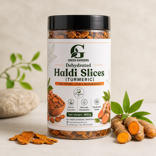 Dehydrated Haldi Slices (Turmeric), 400 g - 100% Pure & Organic {PREMIUM PACK}
