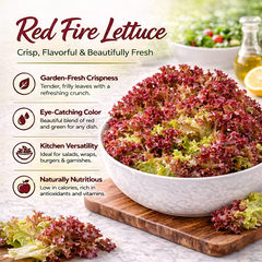 Lettuce Red Fire Seeds (WINTER) لال سلاد پتہ