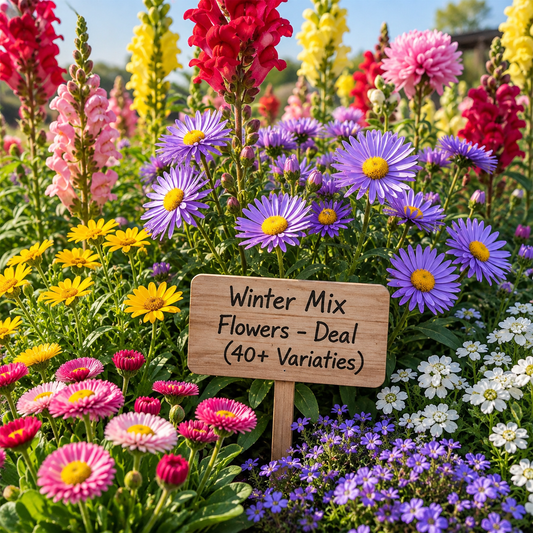 GREEN GARDENS Mix Winter Flowers Seeds Deal with 40+ colourful winter flower varieties – approx. 200 mixed seeds for beds pots borders and grow bags in Pakistan