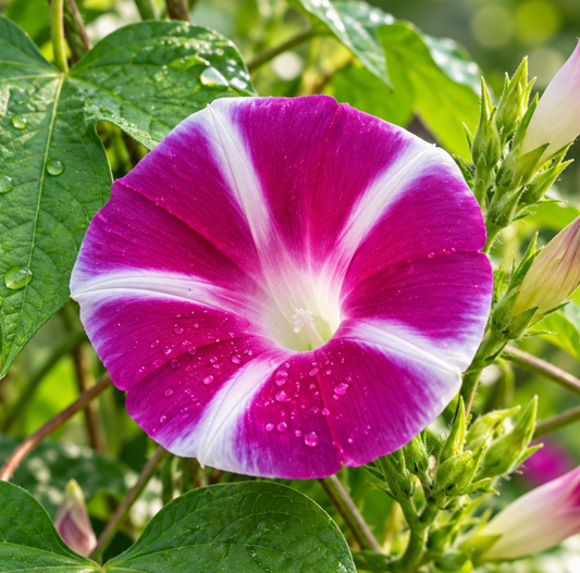 Morning Glory Rosita vine with rosy-pink to magenta trumpet-shaped flowers – summer climbing flower seeds for trellises balconies pots and grow bags in Pakistan