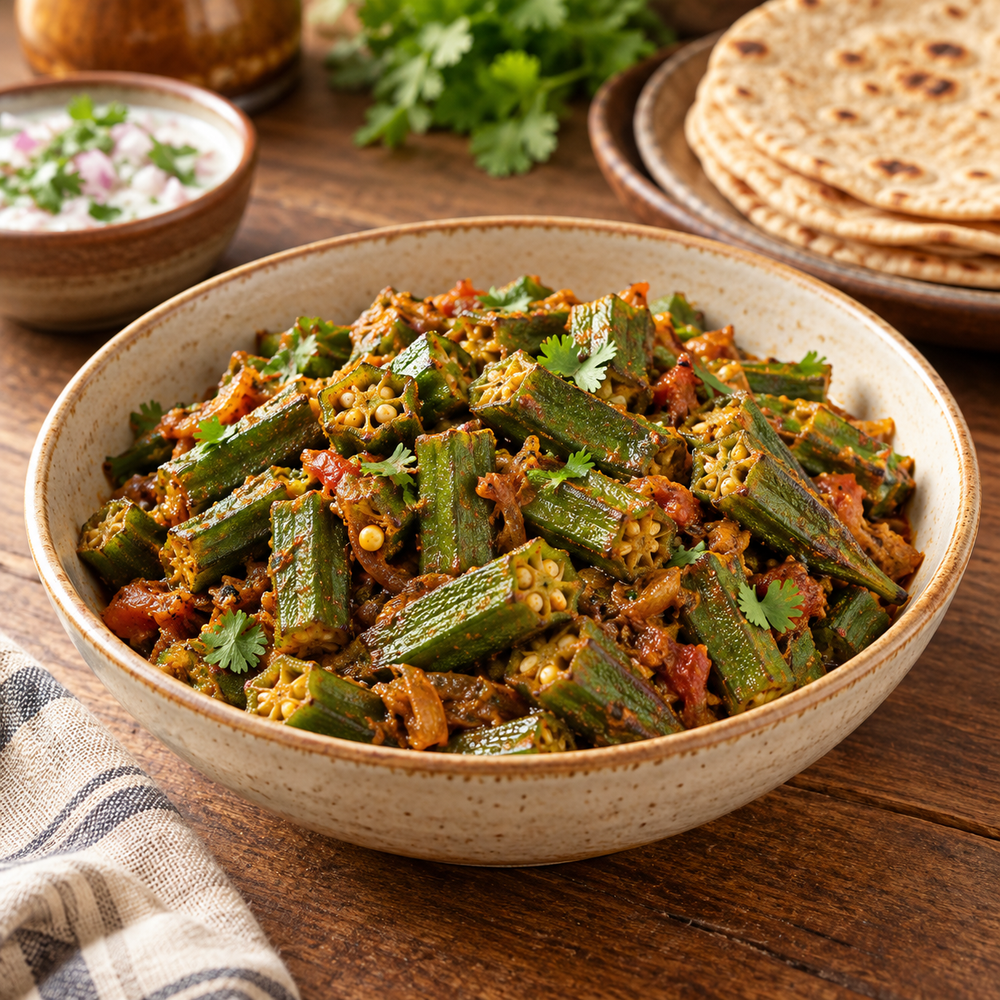 Desi Okra Ladyfinger Bhindi plant with tender dark-green elongated pods and pale-yellow flowers growing on healthy upright summer plants – vegetable seeds for kitchen gardens and grow bags Pakistan