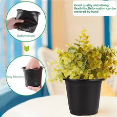 Flexible Nursery Pots 4.9″ x 4.9″ – BLACK (PACK OF 10) With Free Liners
