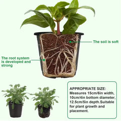 Flexible Nursery Pots 4.9″ x 4.9″ – BLACK (PACK OF 10) With Free Liners