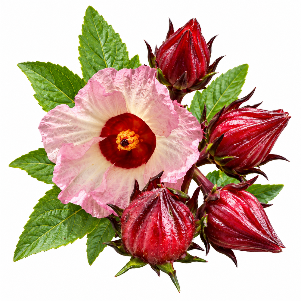 Roselle Hibiscus sabdariffa plant with red edible calyces and hibiscus-like flowers – summer seeds for home gardens and grow bags in Pakistan