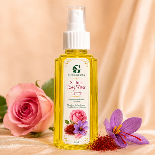 Saffron Rose Water Spray 100ml – Pure Distilled Rose Water with Original Saffron Threads