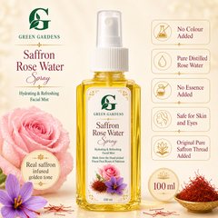 Saffron Rose Water Spray 100ml – Pure Distilled Rose Water with Original Saffron Threads