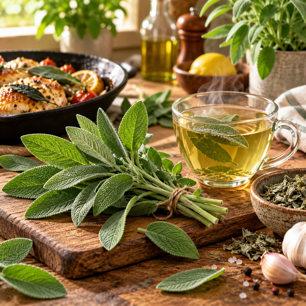 Healthy Common Sage plant with aromatic grey-green leaves – Salvia officinalis OP seeds for culinary and home herb gardening in Pakistan