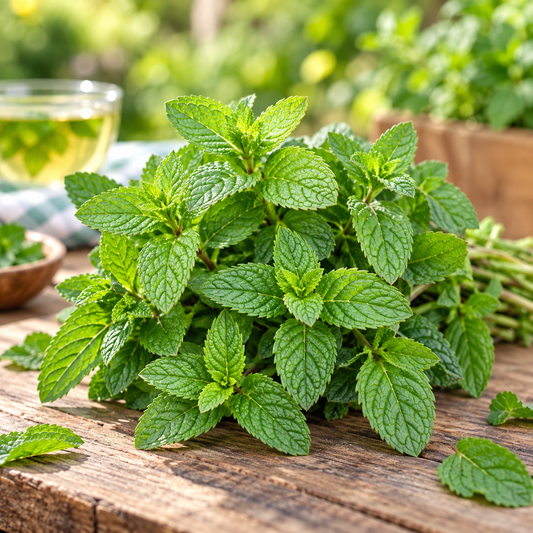 Healthy Spearmint plant with fresh aromatic green leaves – Mentha spicata seeds for chutneys, mint tea and home herb gardening in Pakistan