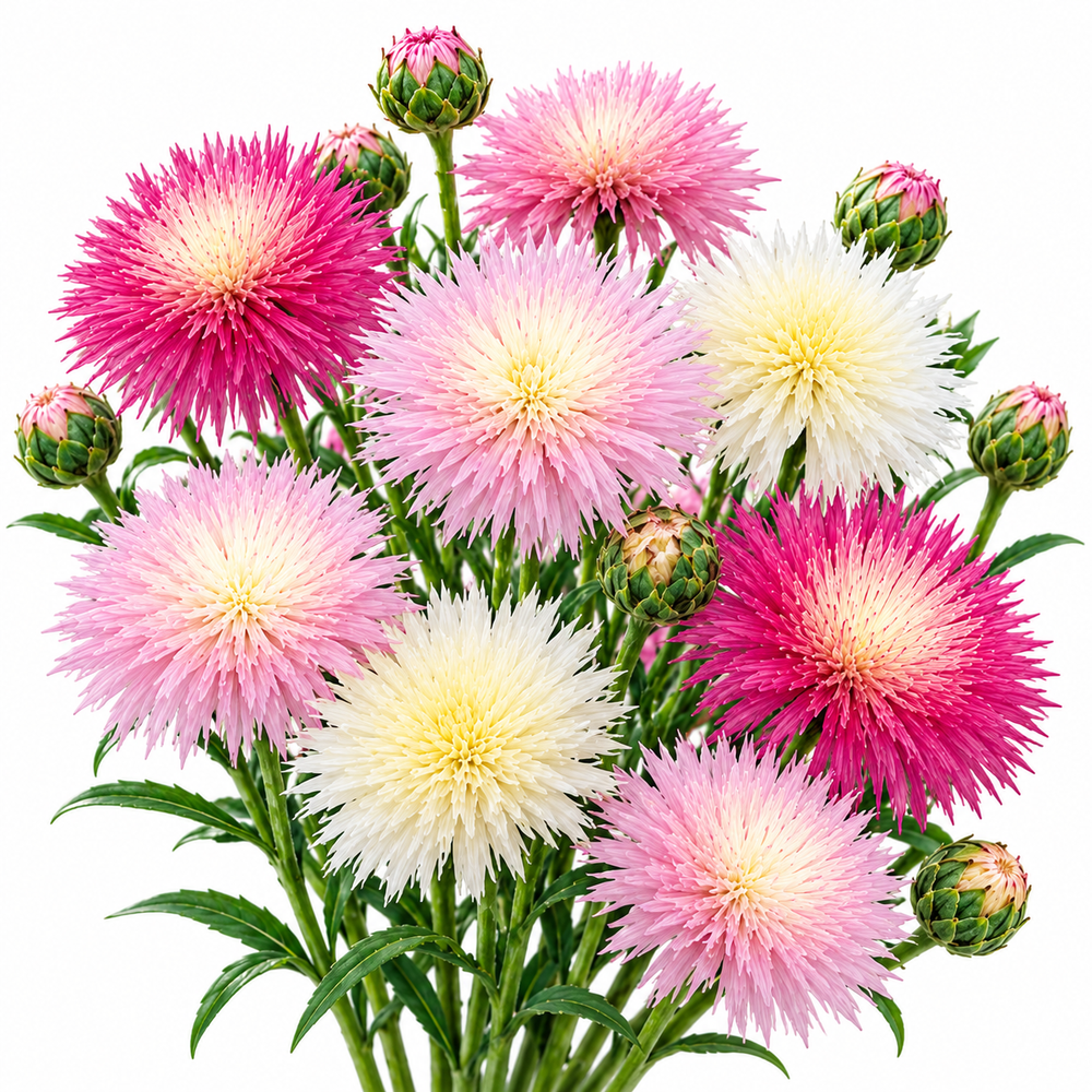 Sweet Sultan Imperialis Pastel Mix with fragrant fluffy fringed flowers in soft pink lilac lavender purple and white – winter cut flower seeds Pakistan