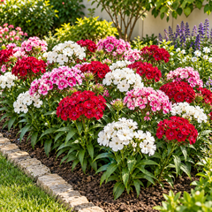 Sweet William Dianthus barbatus Floriada Mix with pink red crimson white and bi-colour clustered flowers – winter flower seeds for gardens and grow bags in Pakistan