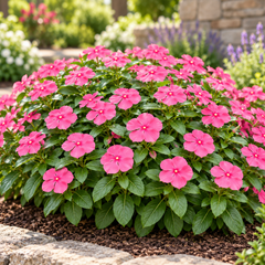 Vinca Deep Rose Catharanthus roseus with rich deep rose-pink summer flowers – seeds for beds pots containers and grow bags in Pakistan