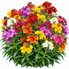 Wallflower Mix Erysimum cheiri with fragrant yellow orange red purple and bronze flowers – winter seeds for beds borders pots and grow bags in Pakistan