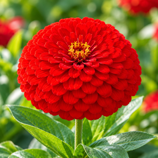 Zinnia Elegans Red with vibrant red summer flowers – seeds for sunny beds borders cut flowers containers and grow bags in Pakistan