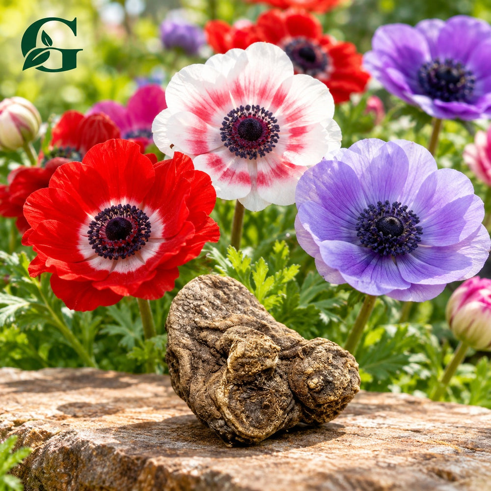 Anemone De Caen Mixed single corm with colourful spring flowers – GREEN GARDENS