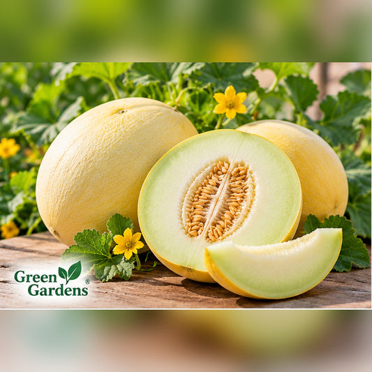 Honeydew Melon F1 Hybrid MDS-939 whole and cut fruit – GREEN GARDENS