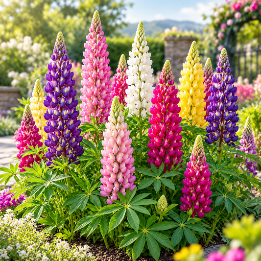 Lupins Seeds Mix colorful winter flowers in a garden - GREEN GARDENS Pakistan