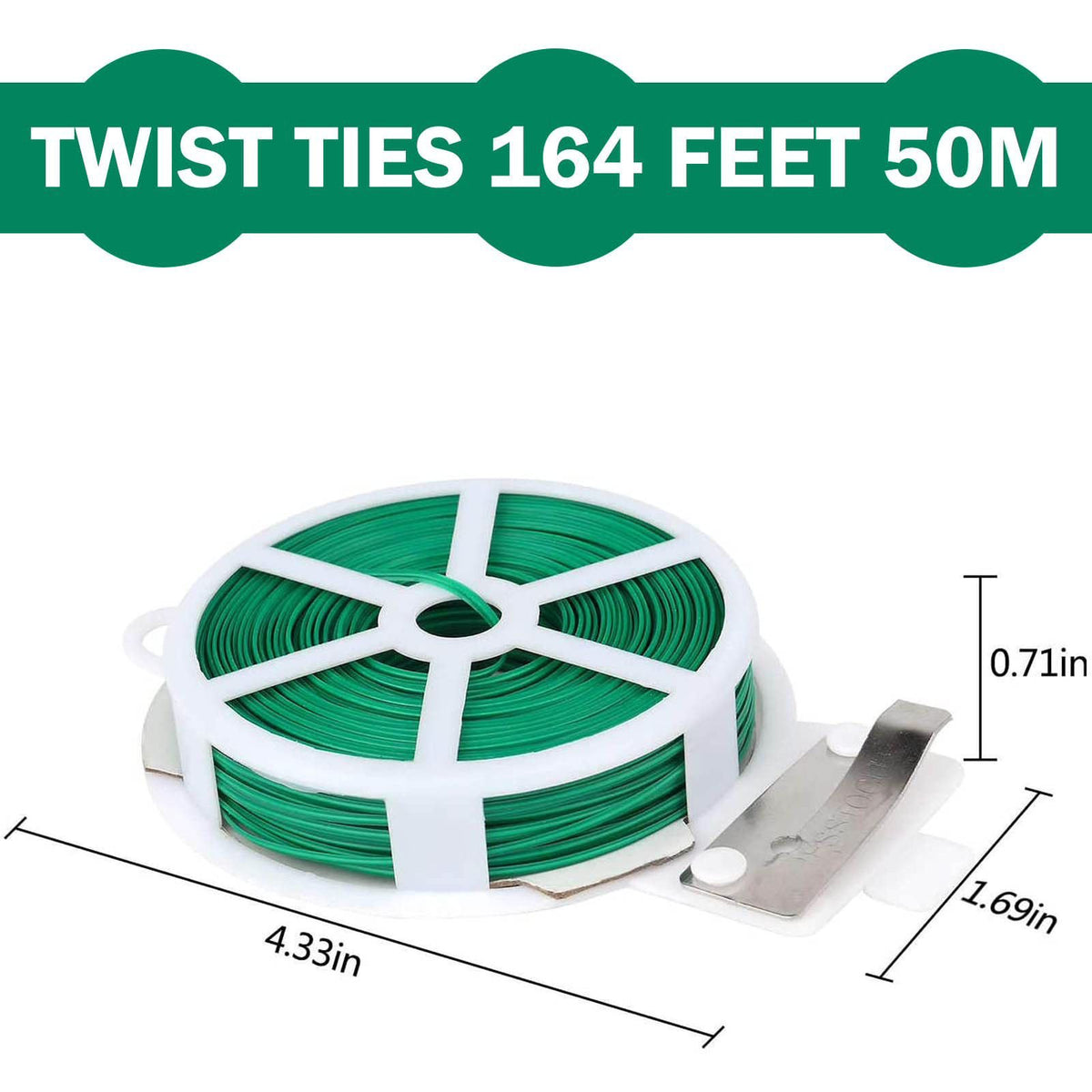 Garden Twist Tie - 50m (164 ft) Garden Plant Ties with Trimmer
