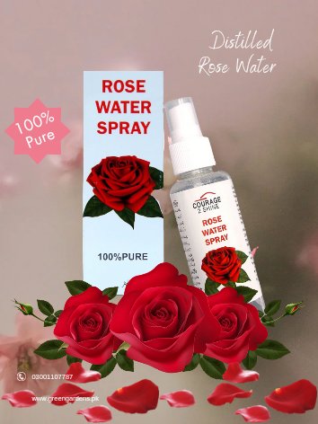 Rose Water Spray (100% Distilled, Pure Natural)