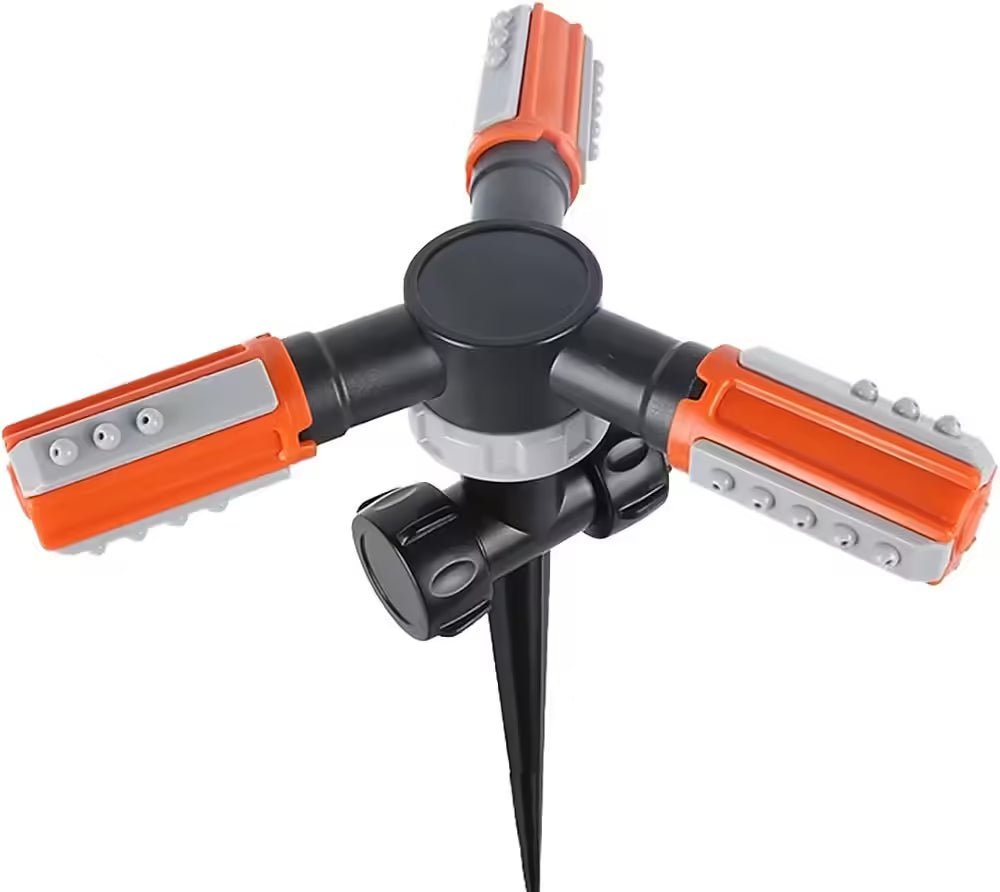 Garden Sprinkler , with Ground Spike – Orange (Automatic 360 Degree)