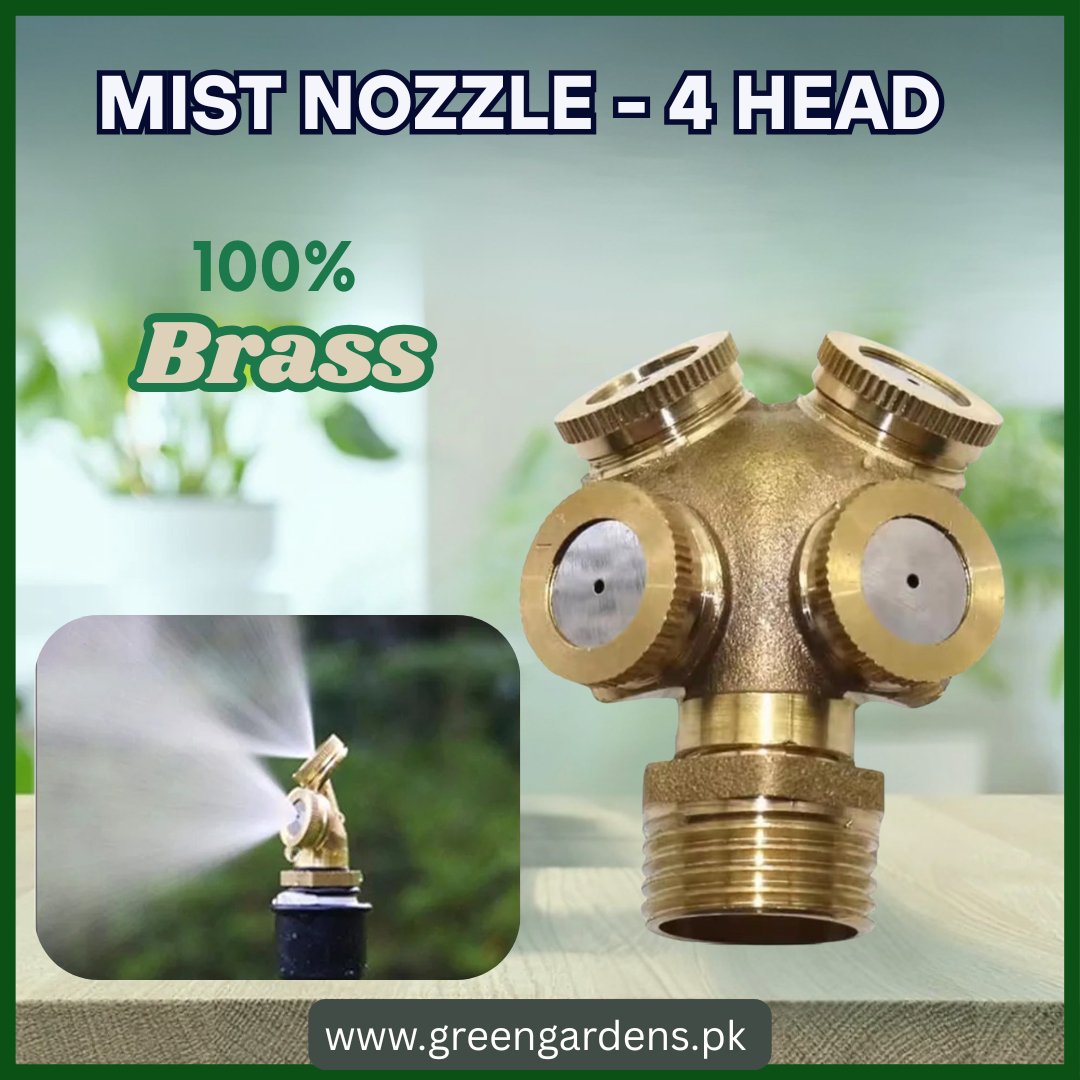 4-Head Brass Mist Nozzle - High Pressure